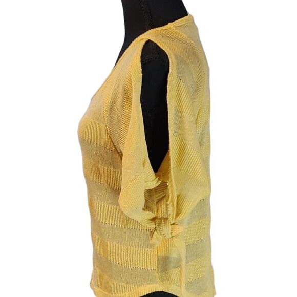 PacSun Kima Yellow Cold Shoulder Top Small - Picture 2 of 5